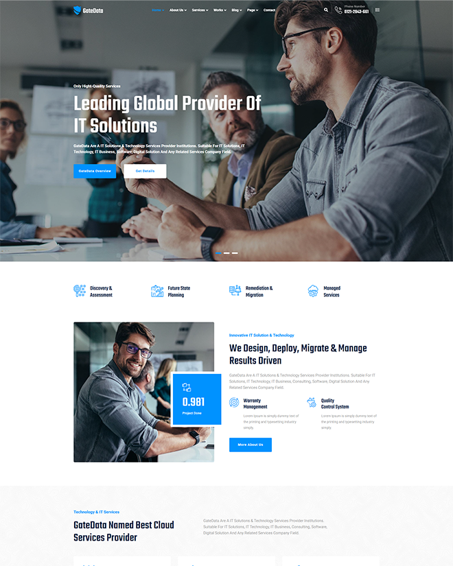 GateData <br /> IT Solutions & Technology HTML5 Template