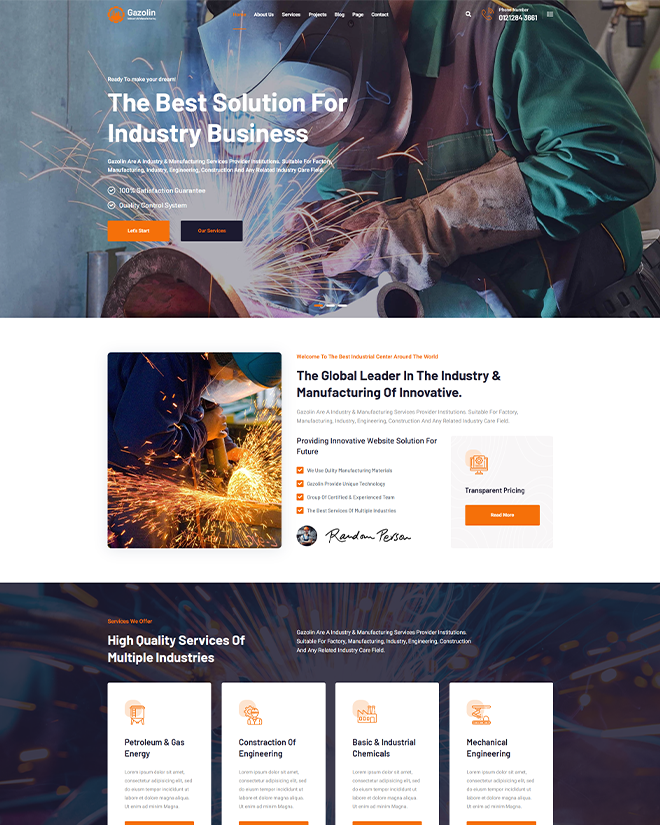 Gazolin <br /> Industry & Manufacturing HTML Template