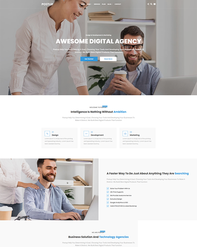 Postup <br /> One Page Parallax Template